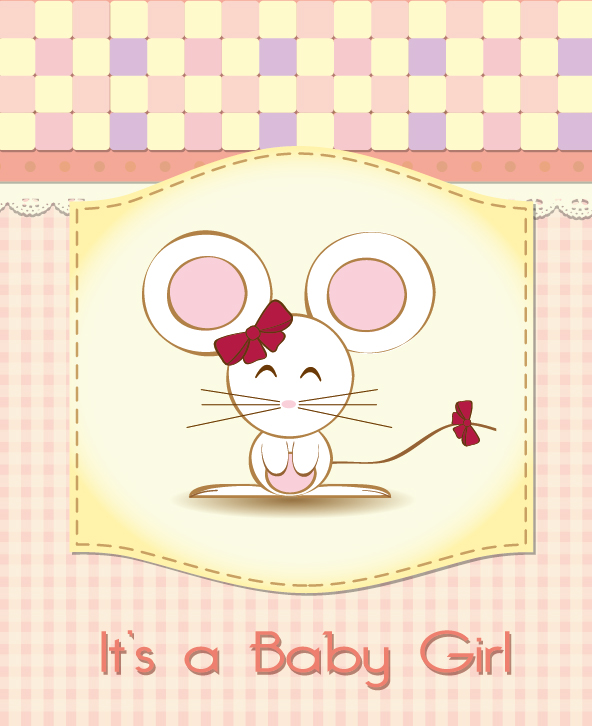 Cartoon animal card 03 - vector material
