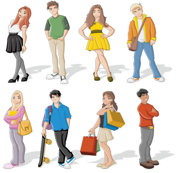 Cartoon characters 02 - vector material