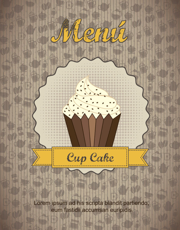 Continental menu template 22 - vector material