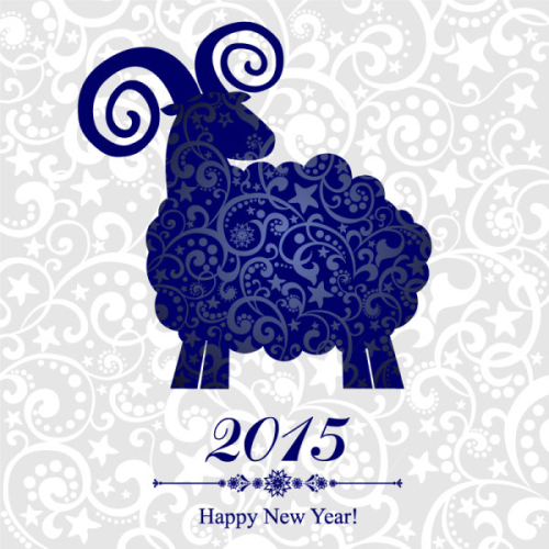 Blue Sheep background pattern vector material