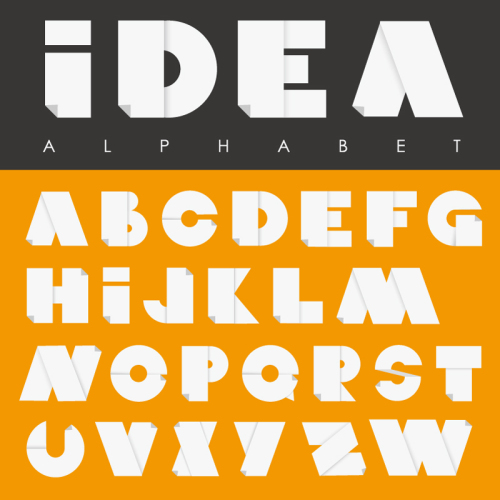 Creative design white stack of paper letters Vector material