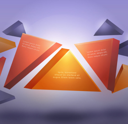 Dimensional triangular fashion background vector material