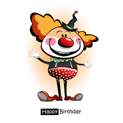 Cute red nose clown vector material
