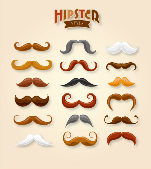 18 Fashionable beard design vector