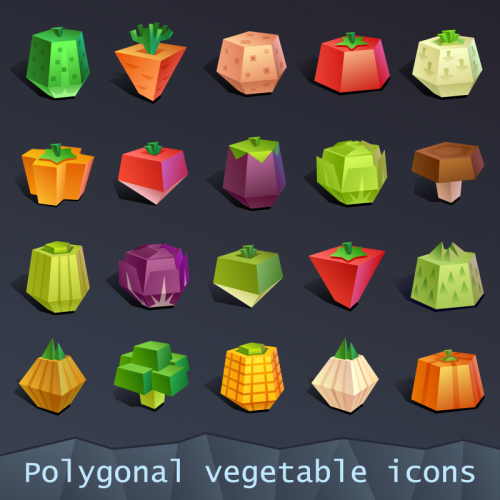 20 models of abstract geometry design vector vegetables