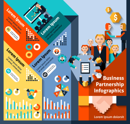Creative Fashion Business information map vector material